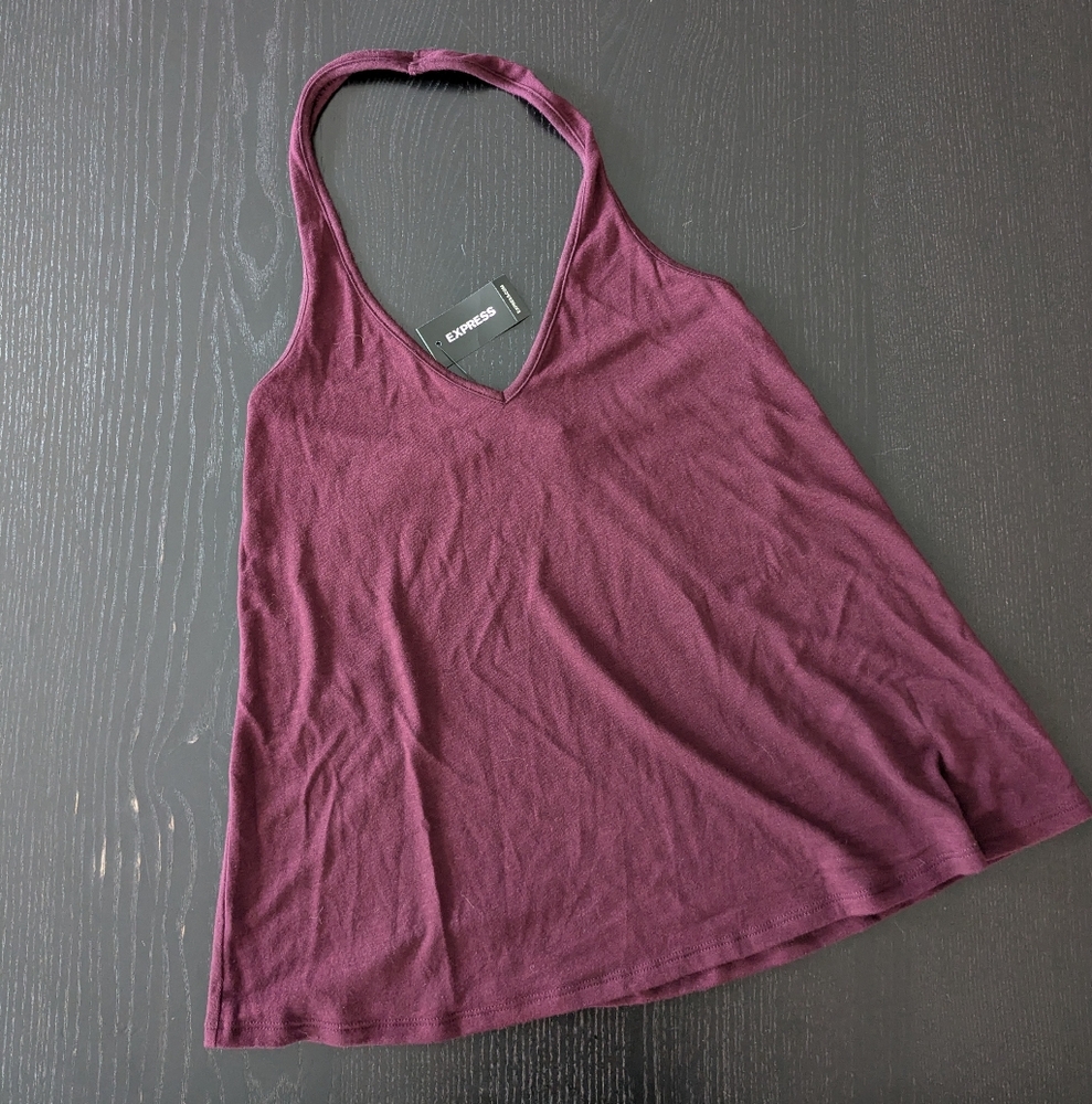Express Purple Sleeveless Backless Tank Top